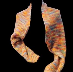 Soft And Fuzzy Crop Long Sleeve Multicolor Striped Shrug Sweater Top